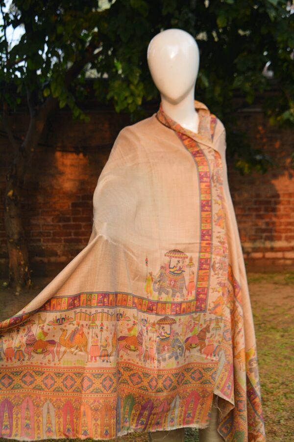 Multicolor Ethnic Printed Shawl with Cultural Motifs - Image 2