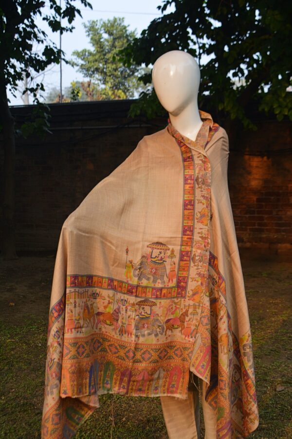 Multicolor Ethnic Printed Shawl with Cultural Motifs - Image 4