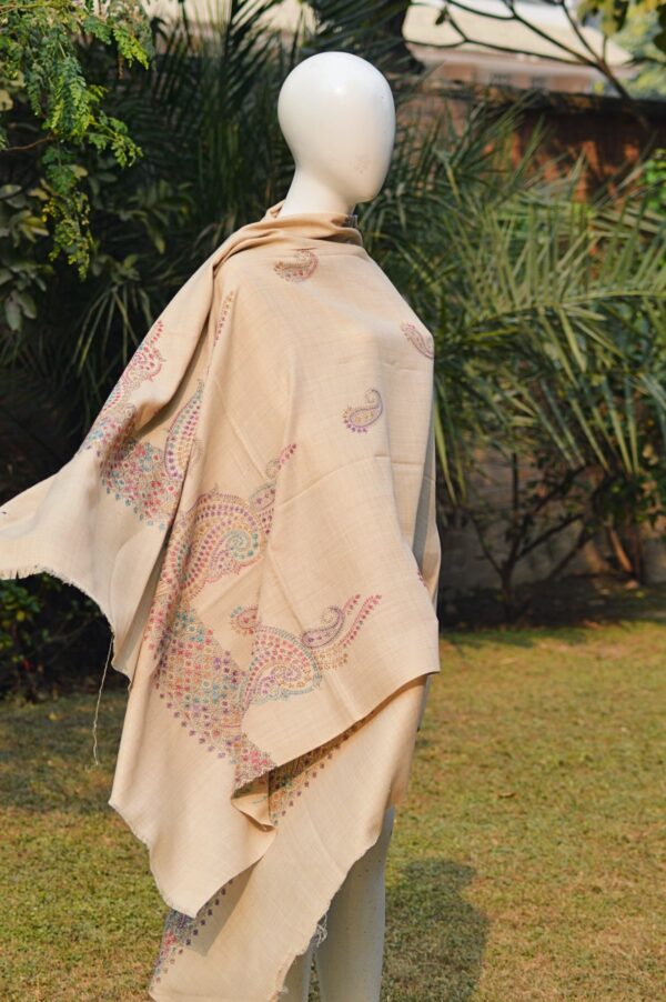 Multicolor Floral Sui Shawl - Embroidered Decoration - Image 2