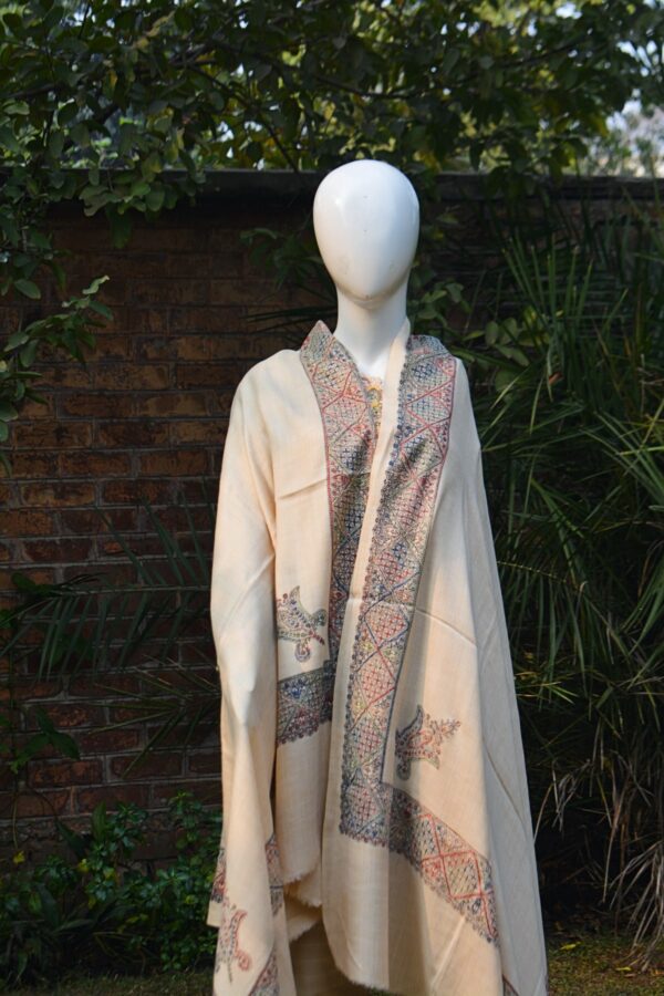 Ivory Sui Shawl - Embroidered Decoration - Image 2