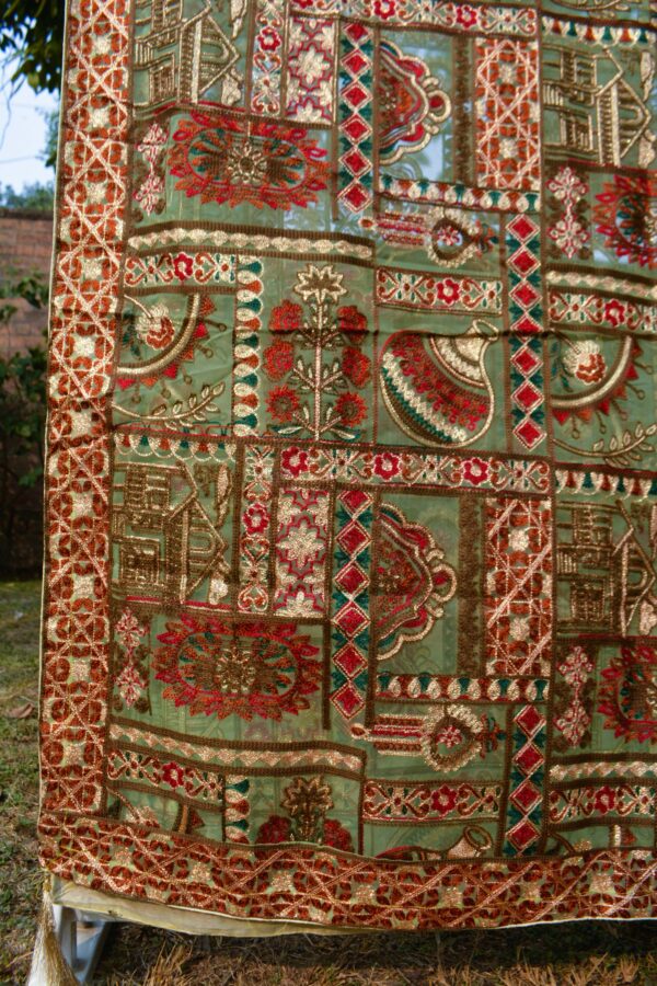 Traditional Embroidered Wrap - Bakhtawar Dupatta - Image 2