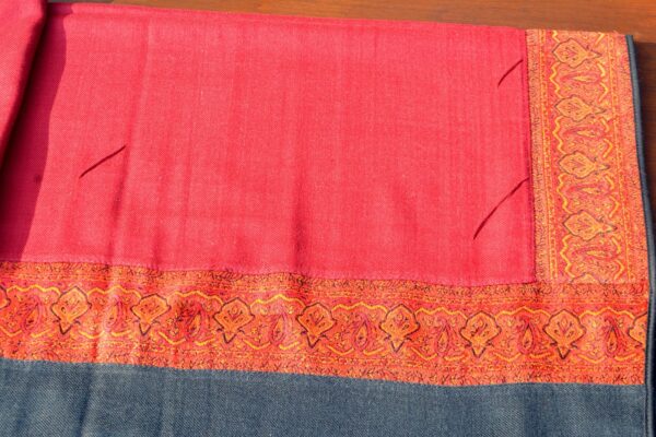 Kani Shawl with Scarlet Patch Border – Deep Maroon - Image 5